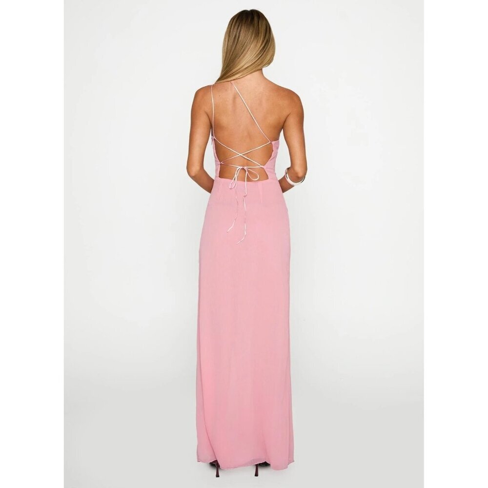 Princess Polly Kiss Of Life Maxi Dress Pink One Shoulder Size 4 NWT - Picture 5 of 6